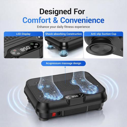 CURSOR FITNESS Vibration Plate with 250 Speed Levels & 350 LB Capacity
