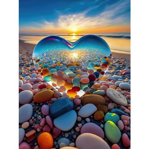 Jigsaw Puzzles for Adults 1000 Pieces, Love Pebbles Beach Puzzle, Impossible Difficult Hard Fun 1000 Piece Jigsaw Puzzles for Adults