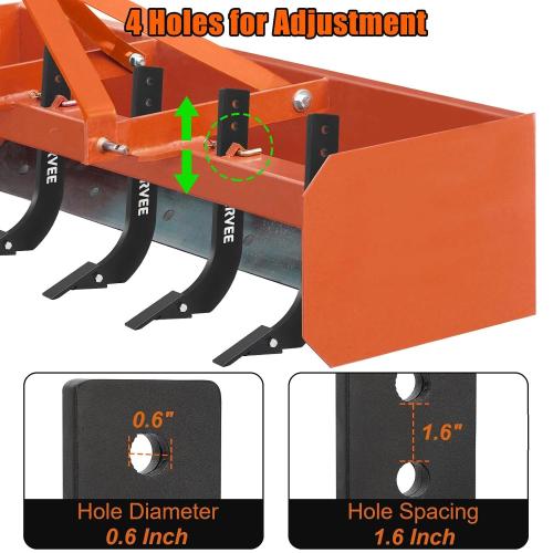 Garvee Box Blade for Tractor, 16 in Ripper Shanks for Box Blade, Box Blade Shank with 4 Holes, Ripper Point/Scarifier Tooth for Box Blade Shank for Replacement, Digging, Plowing