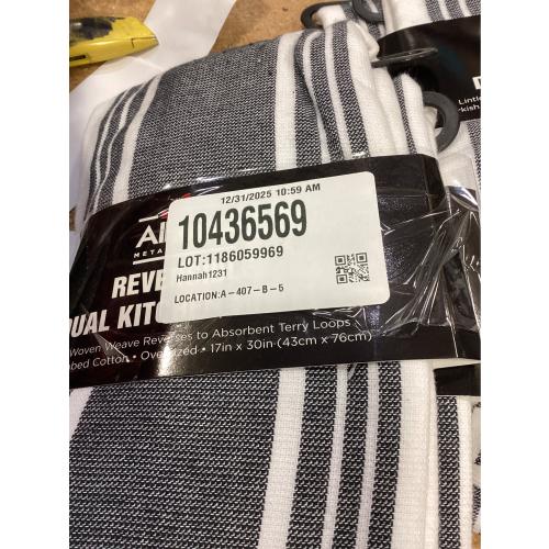 All-Clad Striped Dual Kitchen Towel in Black 2 pack