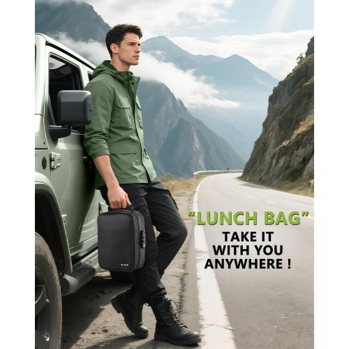 OZCHIN Large Smell Proof Bag with Combination Lock Odor Proof Lock Box Travel Storage Case Activated Charcoal Bag Great Christmas Gift (Black, L)