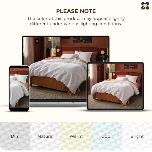 Bedsure PureWoven 3 Pieces 100% Cotton Waffle Weave Duvet Cover Set, King