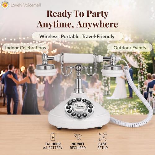Audio Guest Book, Voicemail Phone Guestbook, White & Black