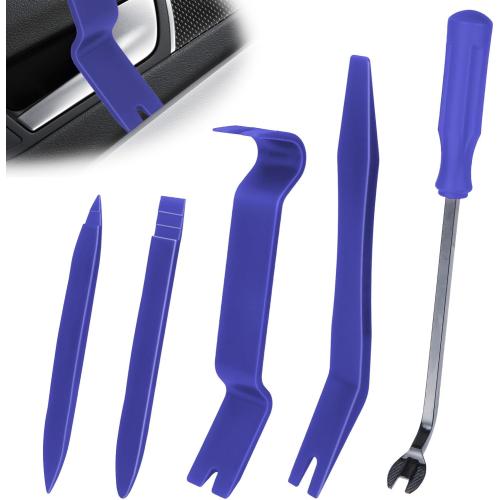 BFXM 5PCS Car Trim Removal Tool Kit, Plastic Pry Tool No-Scratch, Blue