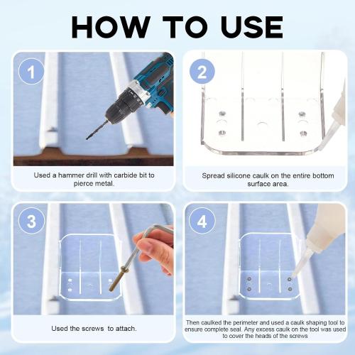 Taiyin 10 Pack Large Snow Guards for Metal Roofs 4 x 3 x 3 Inch Jumbo Ice Guard Snow Block Stops for Prevent Sliding, Without Screws or Adhesive (Clear)