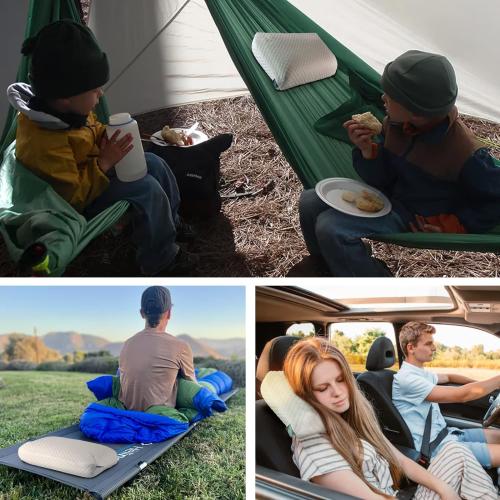 Memory Foam Travel Pillow 9.8x15.7 Compact Camping Pillow