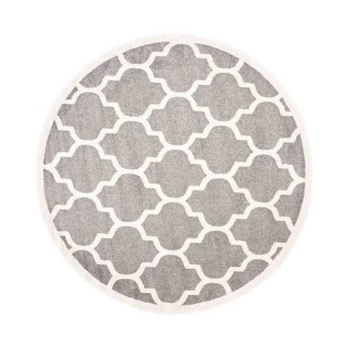 Safavieh Amherst AMT420 Dark Gray and Beige 9' x 9' Round Area Rug - Gray