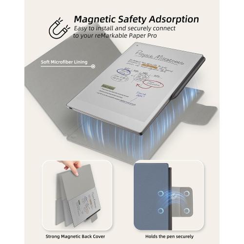 WALNEW Magnetic Folio Case for 11.8 Remarkable Paper Pro Color Tablet 2024