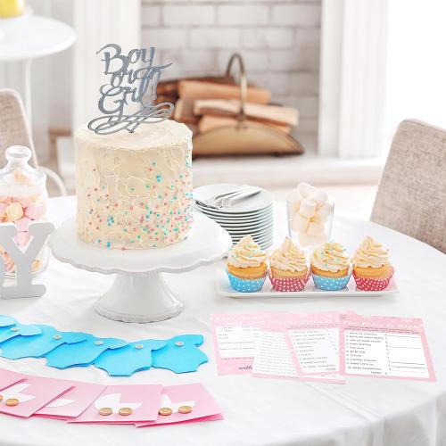 Harloon 302 Pcs Winter Snowflake Baby Shower Games, 6 Games, Pink