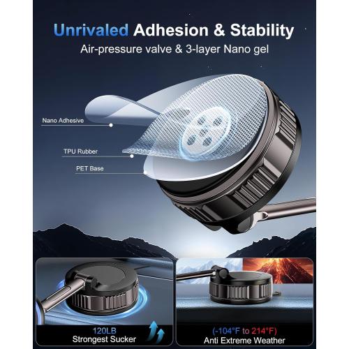iPhone Magsafe Car Mount Charger 15W Fast Wireless Charging for Your car