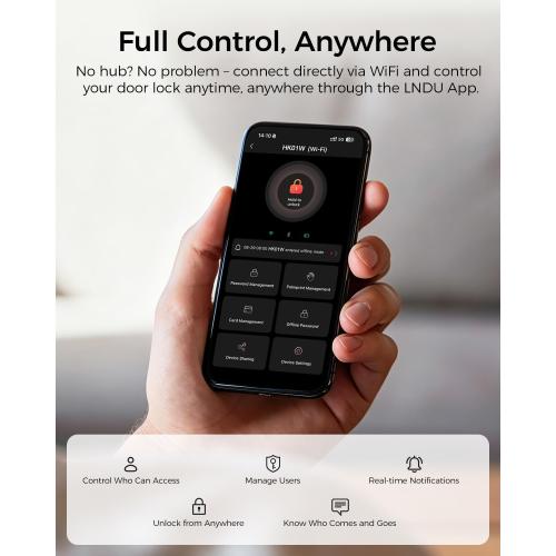 WiFi Smart Lock HomeKey Keyless Entry Door Lock Fingerprint Deadbolt