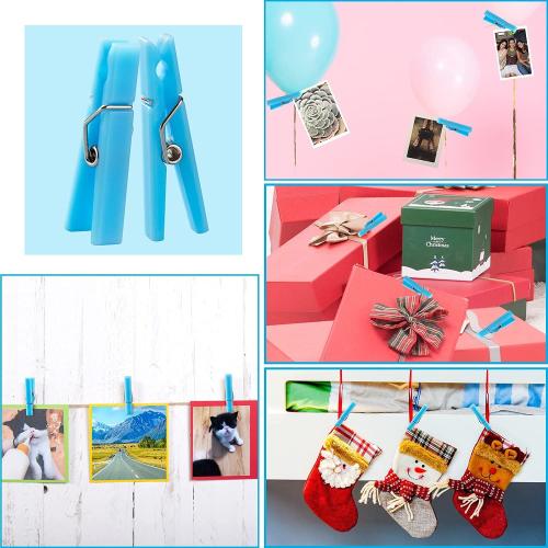 Mini Clothespins for Baby Shower Games Boy Blue Clothes Pins 1.4 Inch