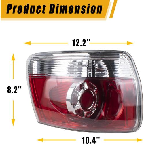 Boine Left Driver Side Tail Light Compatible With 2007 2008 2009 2010 2011 2012 GMC Acadia LED Rear Light Brake Lamps - Bulb Included Replace 20912757 (Left Driver Side)