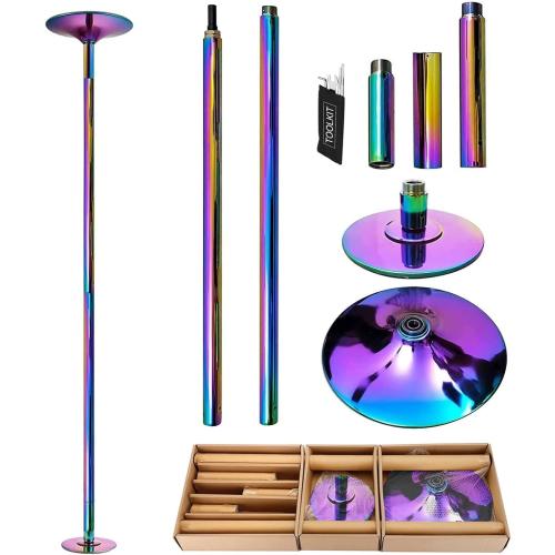 PRIOR FITNESS Dance Pole,45mm CE Certified Safety Pole Dance Pole for Home | 7.22ft to 8.86ft Adjustable, 440lbs Capacity Spin & Static, Removable, Ideal Dancing Pole for Studio, Apartment,Club Fitness