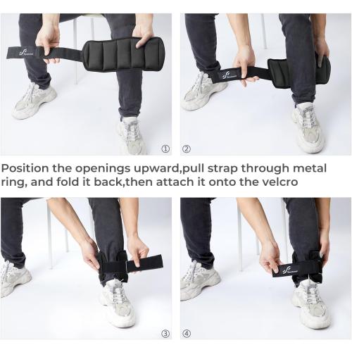 Sportneer Adjustable Ankle Weights Set - 1 Pair (2-10 lbs) Removable Sandbags for Women & Men, Comfortable Neoprene Leg Weights for Walking, Running, Pilates, Yoga, Home Workout & Physical Therapy