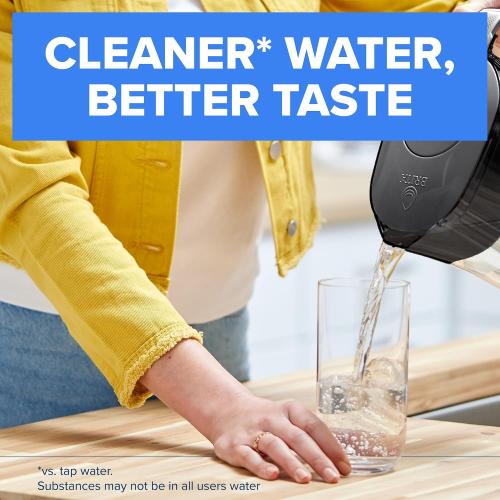 Brita Large 10-Cup Water Filter Pitcher with BritaPlus Filter, Stone Blue