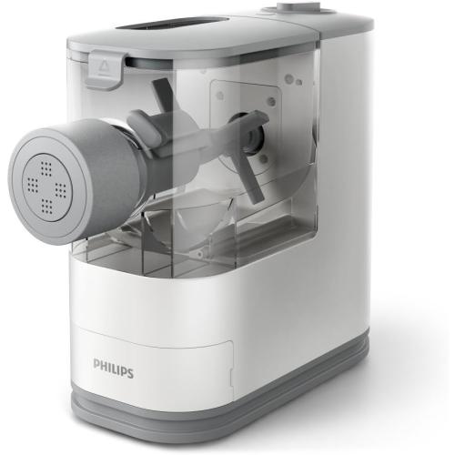 Philips Kitchen Appliances Compact Pasta and Noodle Maker, Viva Collection, Comes with 3 Default Classic Pasta Shaping Discs, Fully Automatic, Recipe Book, Small, White (HR2370/05)