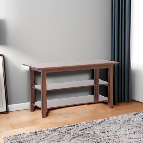 XKZG Shoe Rack Bench Wooden Shoe Storage Bench Entryway Bench, Brown, 31.5