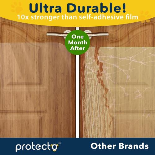 PROTECTO 2-Pack Heavy Duty Door Protector from Dog Scratching, 35.5 x 24” Clear Door Scratch Protector, Easy to Install on Window, Wall, Screen & Sliding Doors | Cat Scratch Guard for Indoors Outdoors
