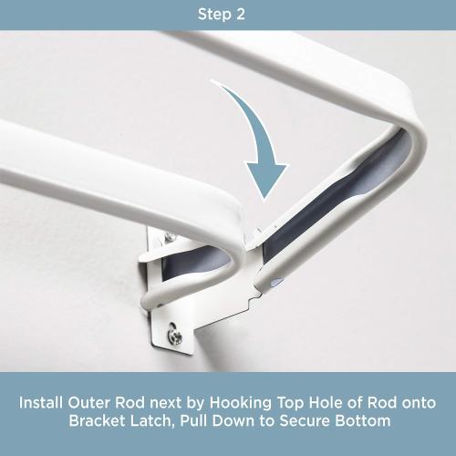 5pk Kenney Adjustable Basic Double Curtain Rod, 48-86 inches, White