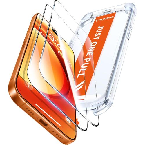 TORRAS Unbreakable for iPhone 17 Pro Screen Protector, 9H  Military-Grade,12 FT Shatterproof, Aerospace Tempered Glass 2 Pack - Full Coverage, Anti-Scratch, Bubble-Free, Easy Installation,6.3 inch