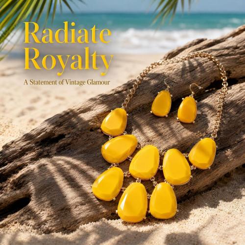 Firstmeet Chunky Bubble Statement Collar Necklace with Earrings for Women