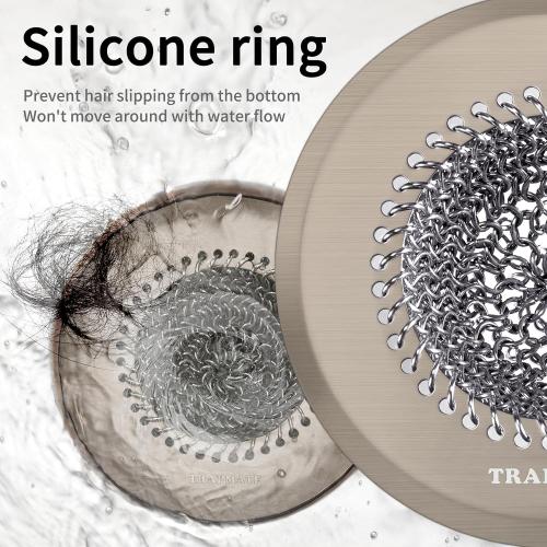 Reversible Shower Drain Hair Catcher, Prevent Clogging Bathtub Drain Cover, Fast Drainage & Easy Clean Tub Drain Hair Catcher for Regular & Pop-up Drain (Brown)