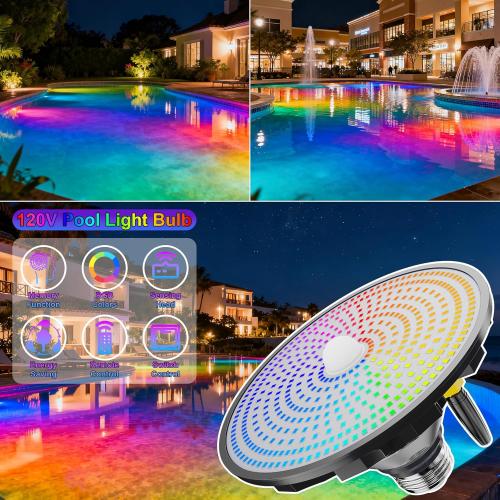 Pool Lights for Inground, LED Light Bulb for Above Ground Swimming Pool, 120V Spa Light Bulb E26 Base