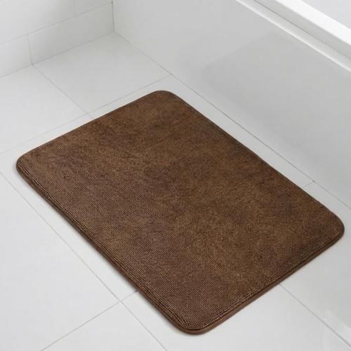 Muddy Mat® CloudStep Bathroom Rugs, Non Slip Bath Mats for Bathroom, Super Absorbent Memory Foam Chenille, Quick Dry Machine Washable Thick Toilet Rug for Shower Tub and Floor, Brown 20 x 30