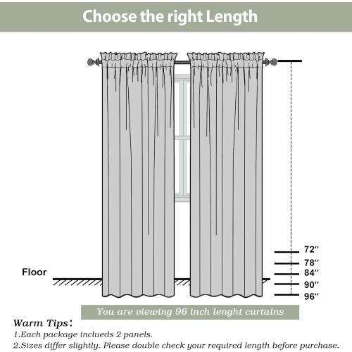 OWENIE White Sheer Curtains 96 Inches Long, Elegant Sheer Curtains for Bedroom, Window Voile Sheer Curtain Panels/Drapes/Treatment for Living Room, 2Pcs, Each 42 W x 96 L