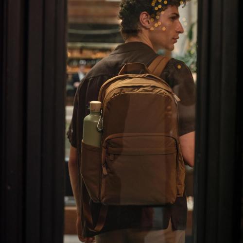 Away Large Featherlight Backpack - Lightweight Travel Backpack with Laptop Compartment, Two Water Bottle Pockets, Interior and Exterior Pockets - Fits Up to 16-Inch Laptops - Amaro Brown