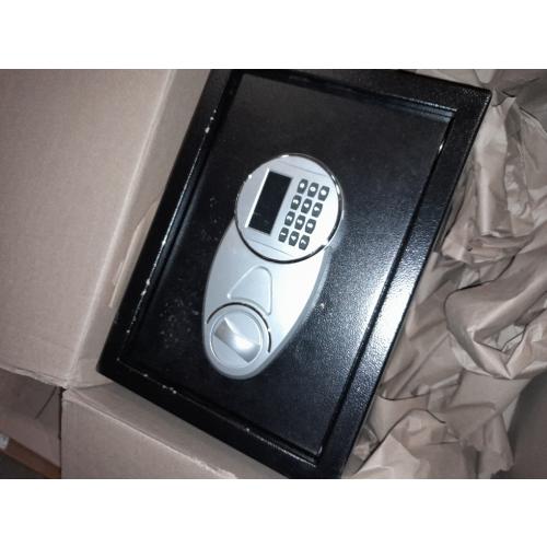 Amazon Basics Steel Security Safe and Lock Box with Programmable Electronic Keypad, for Valuables, Cash, Jewelry, Documents, Black, 1 Cubic Foot, 16.9-x-14.6-x-9.1-inches (WxDxH)