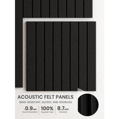 Bumusty 48x 36 Large Felt Bulletin Board Tiles, Black