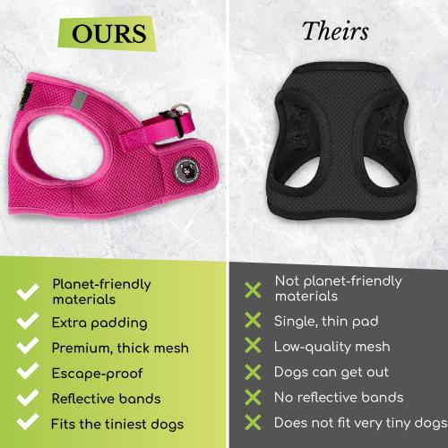 EcoBark Step in Dog Harness, Small & Medium Breed Dogs, Lavender, Medium | Reflective & Adjustable Body Halter Vest, Soft Mesh Toy Breed Dog Harness, No Pull, No Choke & Escape Proof Harnesses