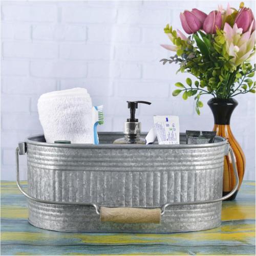 Alpha Living Home Farmhouse Utensils Caddy, Antique Gray, 18.5 x 14.5 x 3 in