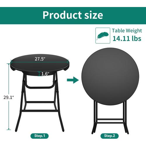 YITAHOME Portable Round Folding Table