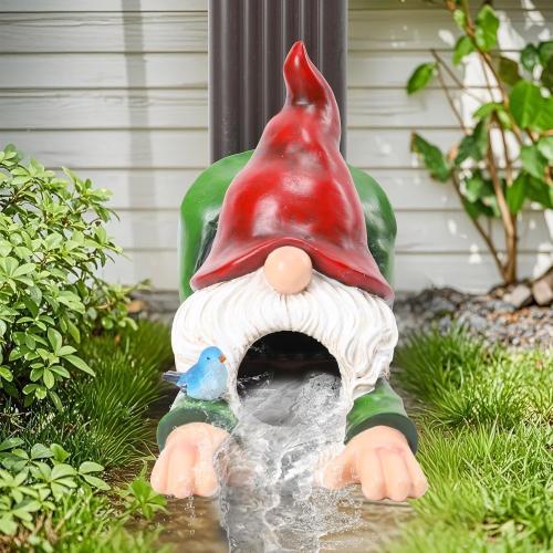 Gnome Gutter Downspout Extensions, Gutter Downspout Decorative Garden Decor