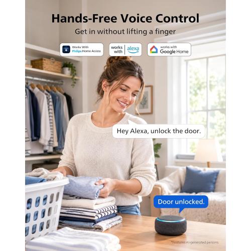 Philips WiFi Keypad Door Lock with Handle, App Control Smart Deadbolt Lock