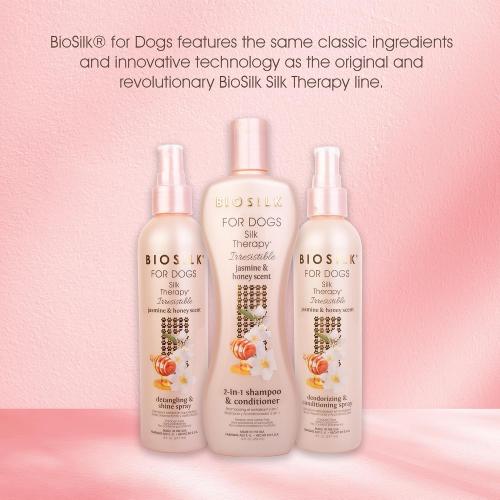 BioSilk Irresistible Dog Shampoo and Conditioner, Jasmine Honey, 12 Fl Oz