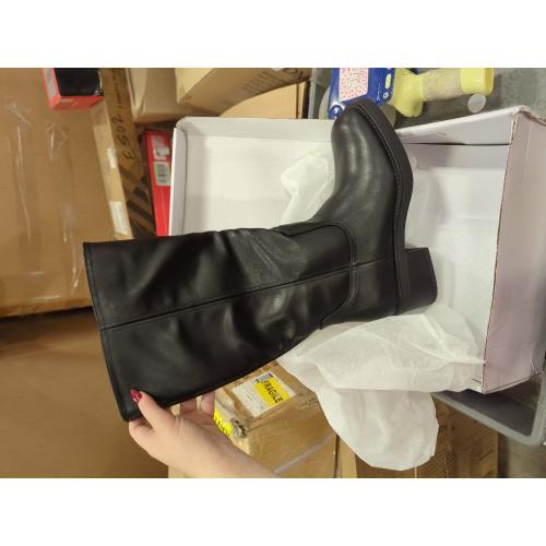 Size 8 Vepose Women's Square Toe Knee High Chunky Heel Tall Boots Side Zipper