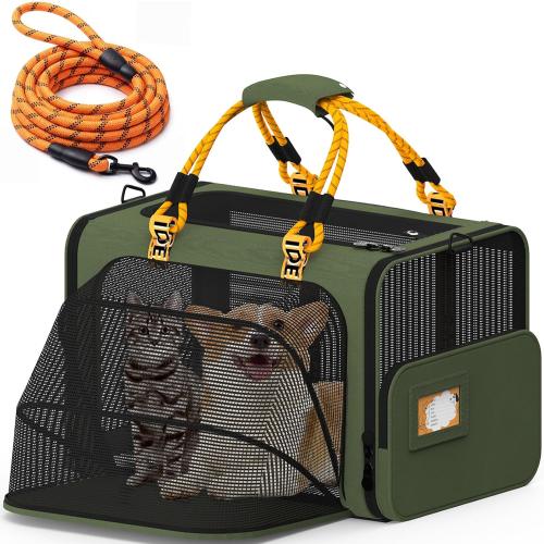 PAWZIDEA Expandable Large Pet Carrier, Soft-Sided 2–4 Cats Carrier Up 55lbs
