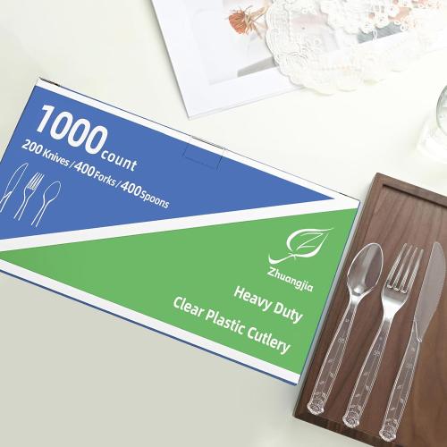 1000 Count Heavy Duty Clear Plastic Spoons Disposable