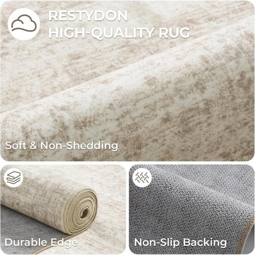 2x8 Runner Rug Non Slip,Washable Hallway Runner Rug,Beige