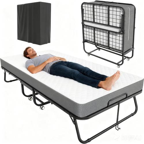 Folding Bed with Mattress Roll Away Frame