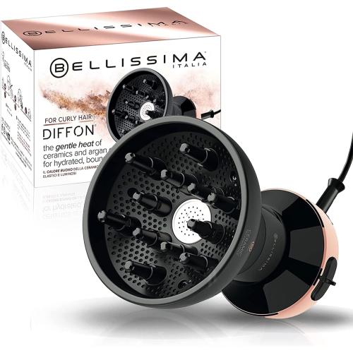 Bellissima Diffon Ceramic Diffuser Hair Dryer for Curly Hair - 2-in-1 Blow Dryer with Diffuser - Reduces Frizz, Defines Curls, Volumizes - Lightweight, Compact, Easy Hold Handle