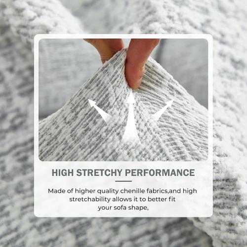 vctops Rustic Linen Look Recliner Chair Covers Washable, 4 Pieces Soft Chenille Recliner Cover, Anti Slip Stretch Couch Cover Sofa Slipcovers Furniture Protector for Dog,Kids (Light Grey,1 Seater)