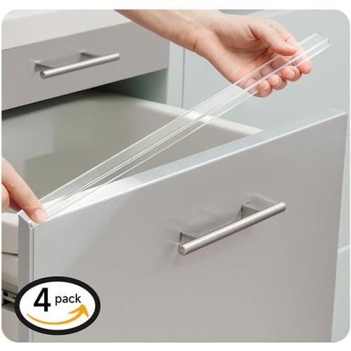 Cabinet Protectors for Kitchen Cabinets, Cabinet Door Protector Trash Drawer Protector Edge Guard, Plastic Slip on Protectors for Cabinets– 3/4 Thick, 18 Length