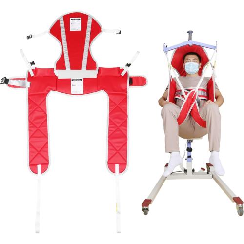 EZ Assistive Patient Lift Sling, Medical Commode Patient Lift Aid Transfer Sling for Elderly Shower Bath, Patient Lifts for Home use,Divided Toileting Sling, 500lbs (Large-Sling&Head Support)