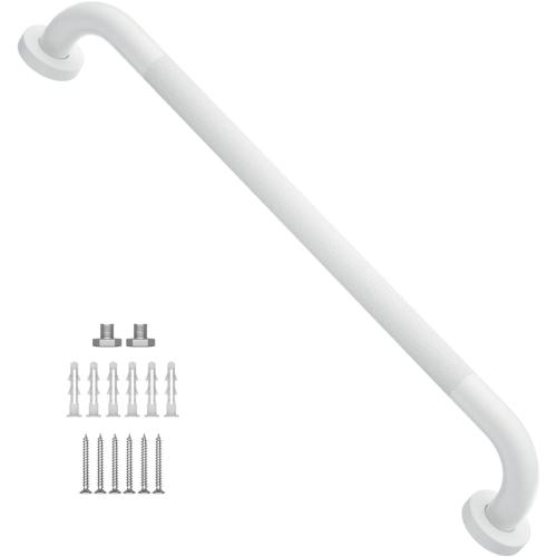 24 Inch Anti Slip Shower Grab Bar Oil Rubbed White 1.25 Diameter,Munzong Bathroom Grab Bar, Knurled Bathroom Balance Bar,Safety Hand Rail Support Handicap Elderly Senior Assist Bath Handle