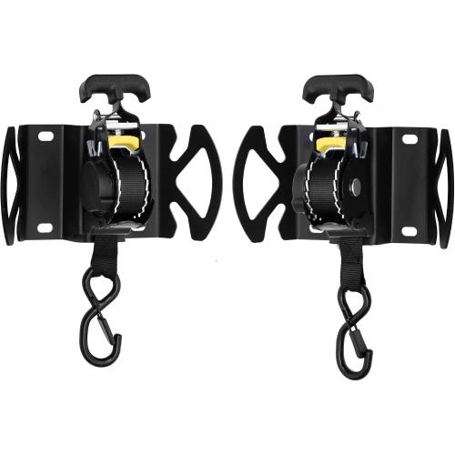 2PCS Rotating Retractable Ratchet Straps Fit for Ford F-150 F-250 F-350 2015–2025 Auto-Retract Tie Down System with Heavy Duty Swivel Ratchet & Boxlink Anchors Truck Bed Straps (OEM Black)
